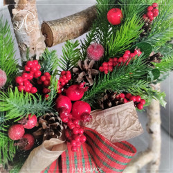 CLASSIC CHRISTMAS wianek świąteczny z wikliny 30-35cm