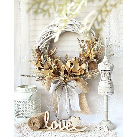 NATURAL wianek BOHO z wikliny 30-35cm