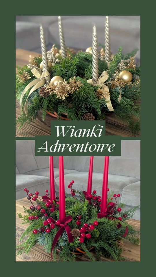 Pierwsza niedziela Adwentu w tym roku przypada na 30.11 - to znaczy że już za 2 tygodnie ⭐
To chyba najlepszy moment, żeby zamówić wieniec adwentowy - jeśli jeszcze takiego nie masz, a chcesz ozdobić swój dom na ten wyjątkowy czas 🌲
Przygotowałam 3 propozycje takich wianków:
❤️ Klasyczna czerwień świąt 
💚 Zieleń z elegancką czernią 
✨ Zieleń ze złotem 

▪️ Średnica wianka ok. 35cm
▪️ Cena 199zł
▪️ Można zamówić razem ze świecami - cena +20zł
▪️ Wysyłka kurierem lub do paczkomatu 
▪️ Termin realizacji ok. 5-7 dni 

#wianki #adwent #adventwreath #adventkranz #wieniecadwentowy #wianekadwentowy #ozdobastołu #ozdobyświąteczne #dekoracjeswiateczne #dekoracjastołu #swiatecznyklimat #swietaglamour #christmaswreath #weinachtskranz #swiatecznywianek #wiankiświąteczne