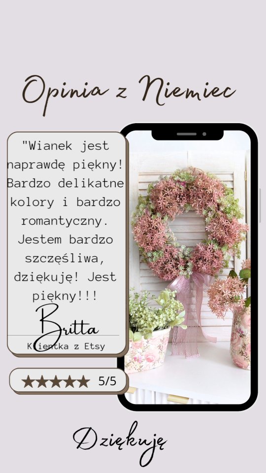 Takie miłe opinie to podwójna radość 🩷

1️⃣ Super, że komuś się chce usiąść i napisać kilka słów po otrzymaniu wianka 
2️⃣ Zadowolenie klienta to największa radość i poczucie, że to, co wykonałam własnoręcznie sprawiło komuś przyjemność 

Dziękuję Wam za każde miłe słowo i komentarz - to naprawdę dla mnie dużo znaczy ❤️

wianek na drzwi ▪️ wianki dekoracyjne ▪️ opinie klientów 

#WianekNaDrzwi #wianki #opinieklientów #opinie #wreaths #wiankinadrzwi #ozdobadomu #mojehobby #mojapasja
