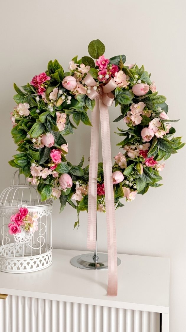 Ten wianek powstał na zamówienie specjalne klientki i osobiście jestem nim zachwycona 🩷 Jest taki subtelny a jednocześnie pokaźny (50cm!) i po prostu uroczy 🩷

#wianki #wiosennywianek #wiosennedekoracje #dekoracjedomu #wystrojwnetrz