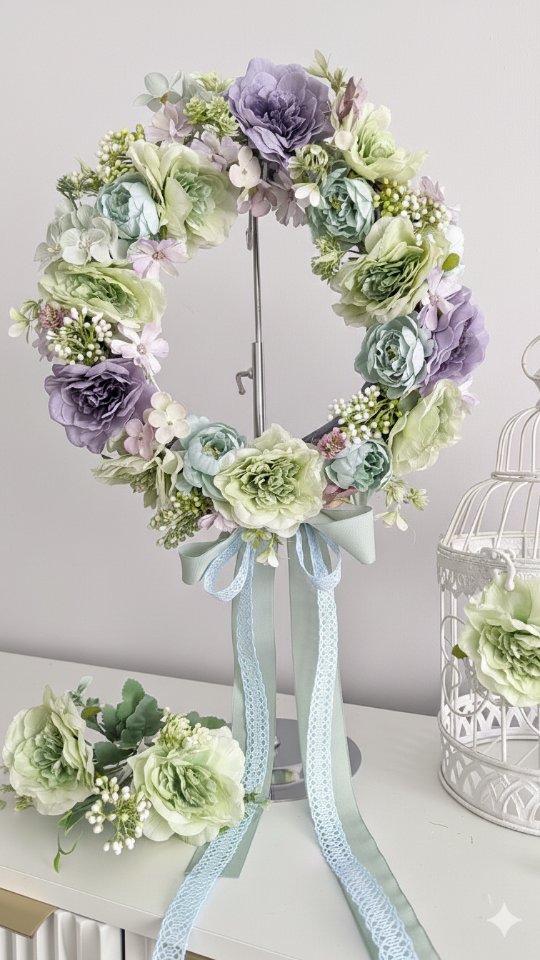 Kolejne wiosenne zamówienie zrealizowane 🩵💚
Wianek w pastelowych odcieniach zieleni, fioletu i błękitu 

❇️ Wianek dostępny na zamówienie 
❇️ Średnica ok 35cm 
❇️ Cena 199zł

#wianki #wianeknadrzwi #pastelove #wiosennedekoracje #wiosennywianek