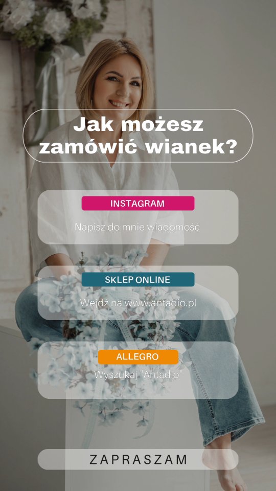Która opcja jest dla Ciebie najwygodniejsza?
Masz aż 3 sposoby zamówienia wianka:
🌸 Tutaj na Instagramie przez DM
🌸 W moim sklepie internetowym (www.antadio.pl)
🌸 Na Allegro - z dostawą SMART

Wybierz dogodną dla siebie formę i zamów 📩
A ja zrobię wszystko, żebyś dostała swój wianek jak najszybciej 🙂

#wianki #dekoracjedomu #wianeknadrzwi #dodatkidodomu #wystrojwnetrz #aranzacjawnetrz #wystrojdomu #DekoracjaWnętrz