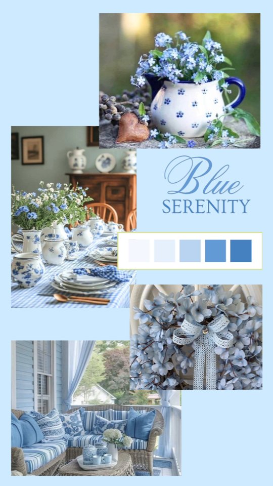 Blue Serenity - niebieski spokój 🩵
Dziś moodboard, który przedstawia klimat wianka właśnie o tej nazwie - piękny, spokojny błękit 🩵
Wpadnijcie jutro rano zobaczyć, zapraszam 🙂 

wystrój wnętrz▪️ aranżacja domu