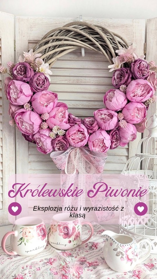🌸 Królewskie Peonie 🌸 taki właśnie tytuł nosi ten wyjątkowy wianek, który stworzyłam na specjalne zamówienie.

Średnica około 40-45 cm, wypełniony, piwoniami i różami w wyrazistych odcieniach różu, ozdobiony romantyczną wstążką.

Idealny na drzwi, ścianę lub jako dekoracja do sesji zdjęciowej.

Masz pomysł na swój wymarzony wianek? Daj znać 🙂
Tworzę również dekoracje na indywidualne zamówienia 🌸

#wianek #wianeknadrzwi #dekoracjedomu #handmade #kwiatowewianki #romantycznewnętrza #shabbychic #floraldecor #wianki #rozowedodatki #wreaths
#kranzbinden #kränze #dekoracjedomu