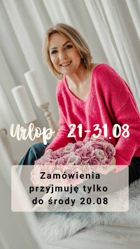 Wszyscy powoli wracają z urlopów, a ja dopiero się wybieram 😁
Jeśli chcecie jeszcze zamówić jakiś wianek i dostać go w sierpniu, to możecie złożyć zamówienie tylko do środy‼️
Zamówienia złożone w dn. 21-31.08 będą zrealizowane we wrześniu 🍁

A jeśli bardzo zależy Ci na czasie to zobacz jakie wianki dostępne są od ręki (przypięte relacje).

#wianki #dekoracjedomu #wianeknadrzwi #dodatkidodomu #wystrojwnetrz #dlakobiet #jesiennywianek #letniwianek #WianekNaDrzwi #wianeknaścianę